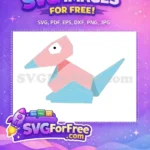 Free Geometric Porygon Free Light Pink Pokemon Free SVG - Instant Download