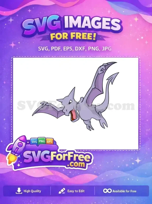 Free Angry Aerodactyl Free Flying Pose Pokemon Free SVG 1