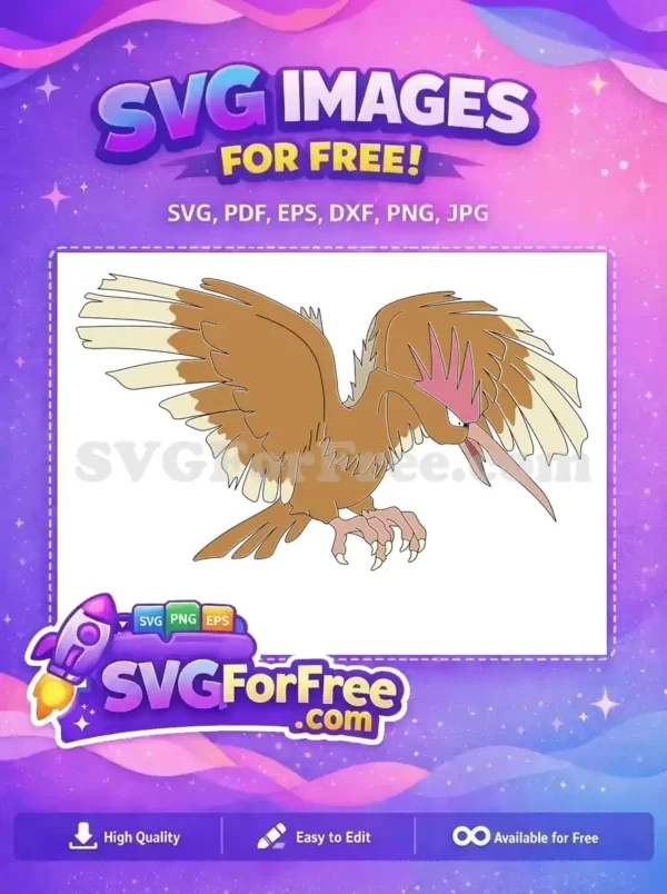 Free Flying Brown Fearow Free Angry Eyes Pokemon Cartoon Free SVG