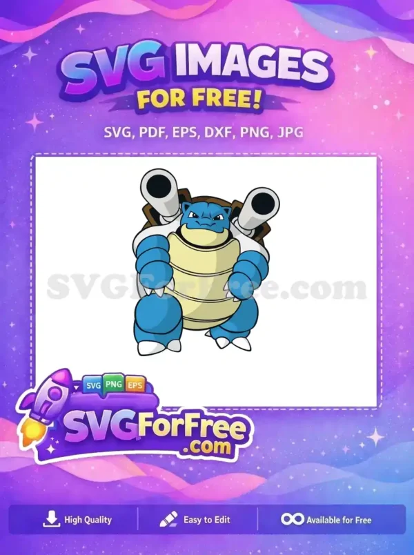 Free Blastoise Angry Face Free Water Cannon Pokemon Free SVG 2