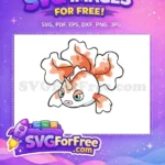 Free Sleepy Orange Patterned Pokemon Free Cartoon Fish Free SVG - Instant Download