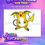 Free Happy Raichu Face Free Lightning Tail Pokemon Free SVG - Instant Download