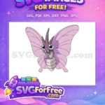 Free Light Purple Wings Free Cartoon Pokemon Mothra Free SVG - Instant Download