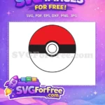 Free Red White Pokemon Ball Free Cartoon Style Free SVG - Instant Download
