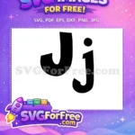 Free Black Letter J Free Alphabet Initial Design Free SVG - Instant Download