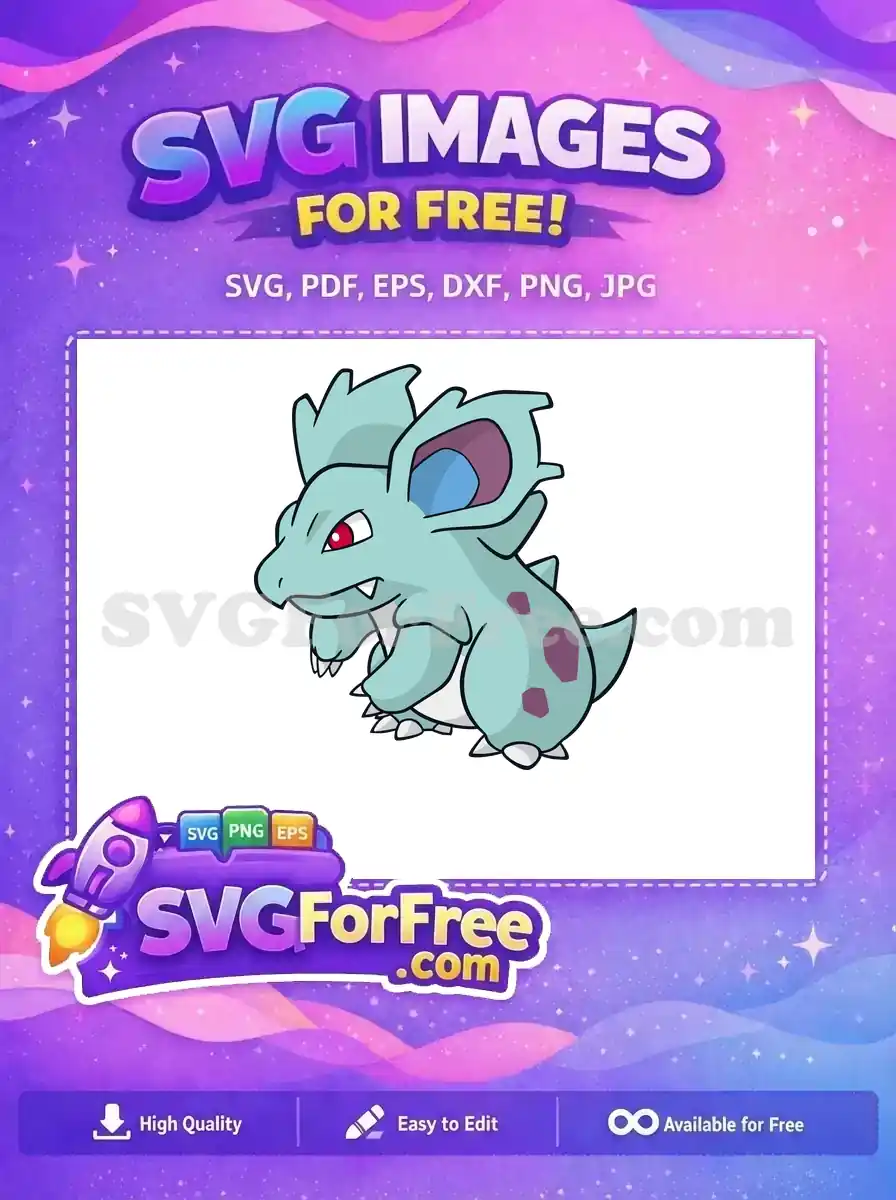 Free Light Blue Nidorino Angry Free Pokemon Cartoon Free SVG
