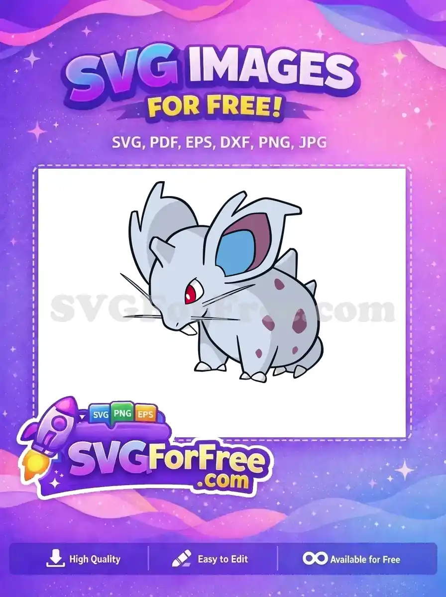 Free Gray Nidoran Free Cartoon Violet Spots Pokemon Free SVG