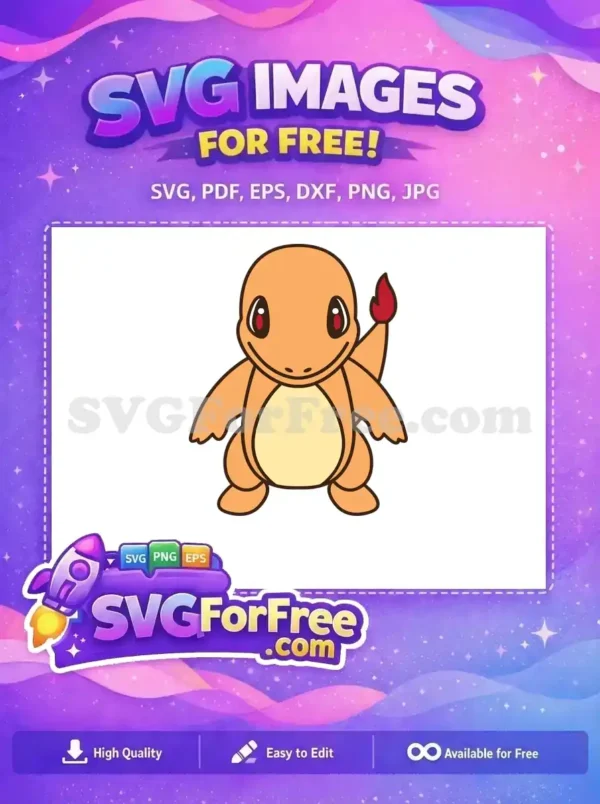 Free Smiling Charmander Free Fire Tail Pokemon Free SVG