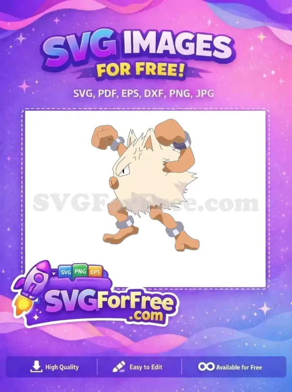 Free Angry Pokemon Cartoon Free Fighting Pose Character Free SVG