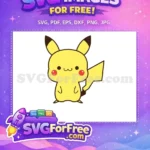 Free Cute Yellow Pikachu Free Red Cheeks Pokemon Cartoon Free SVG 1 - Instant Download
