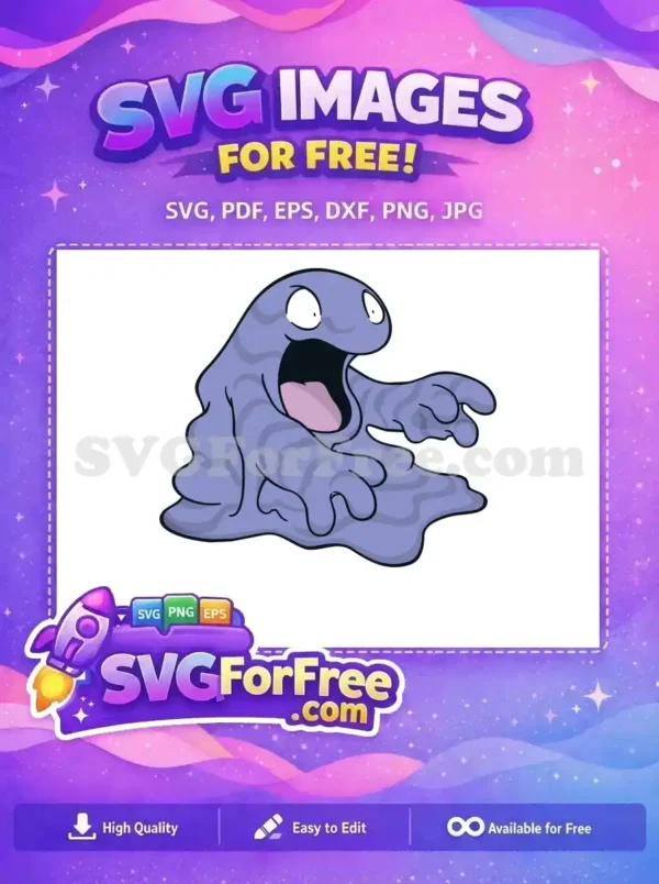 Free Purple Sludge Body Free Wide Eyed Expression Pokemon Cartoon Free SVG