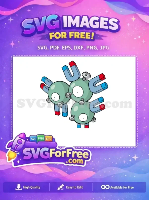 Free Magnemite Screws Eyes Free Magnet Pokemon Cartoon Free SVG