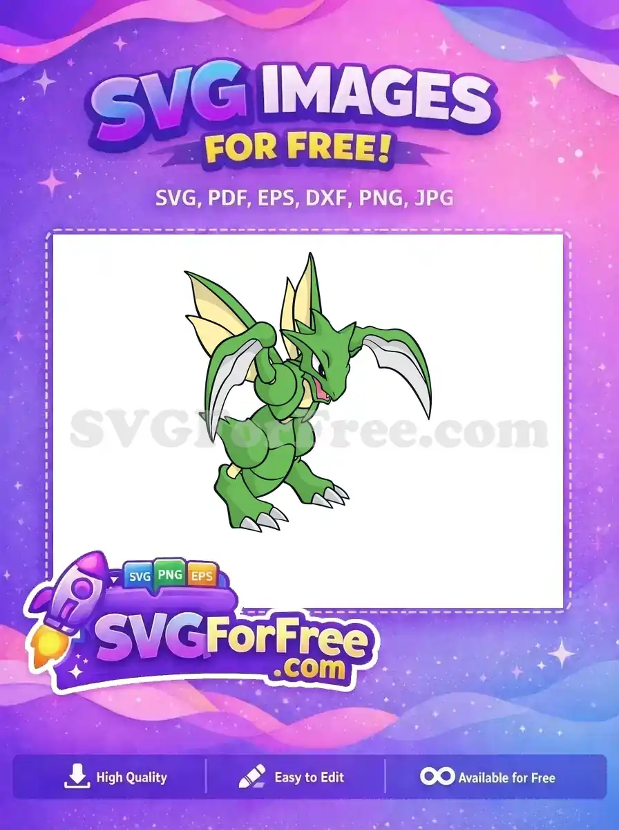 Free Green Scyther Angry Free Cartoon Pokemon Free SVG