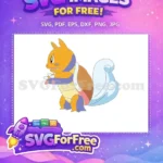 Free Wartortle Orange Skin Free Angry Face Blue Tail Pokemon Cartoon Free SVG - Instant Download