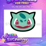 Free Teal Bulbasaur Face Free Cartoon Pokemon Free SVG 1 - Instant Download