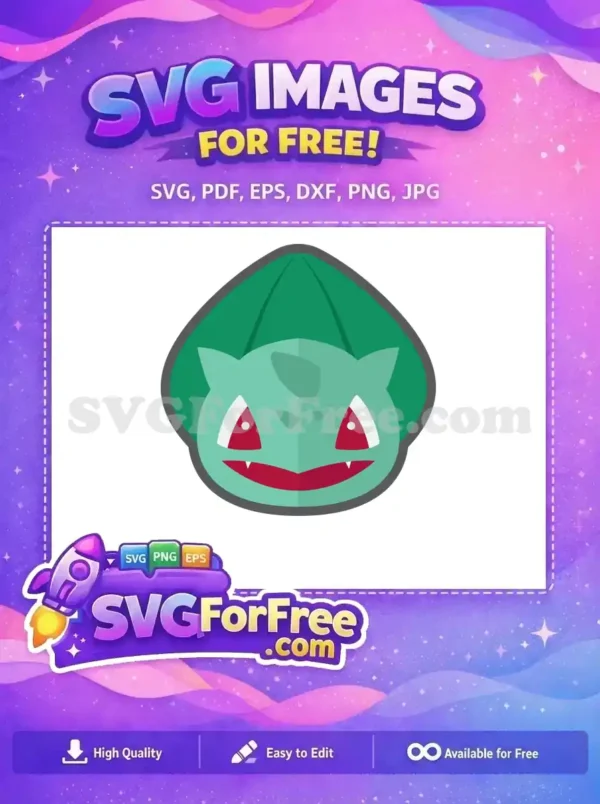 Free Bulb Green Pokemon Free Cute Face Pokemon Free SVG