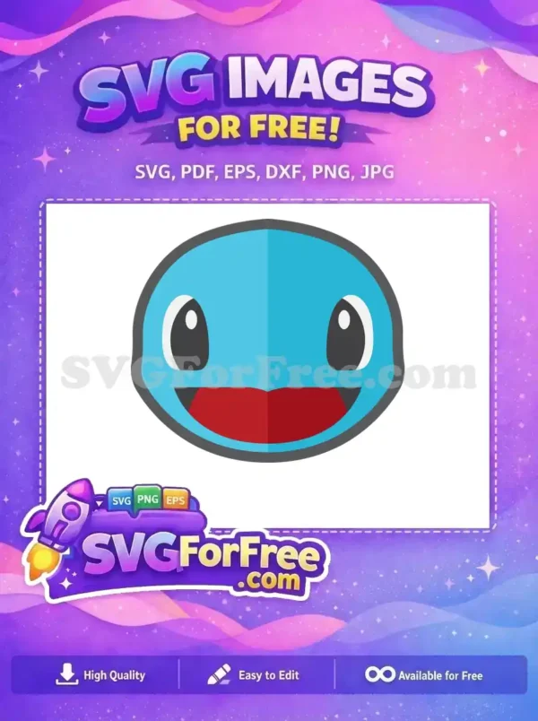 Free Happy Squirtle Face Free Red Mouth Pokemon Free SVG