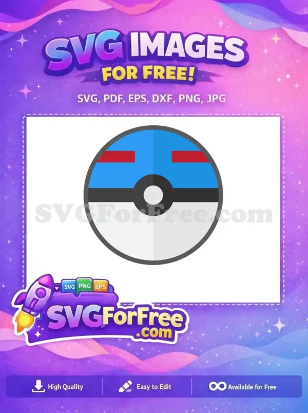 Free Blue Red Pokemon Ball Free Great Ball Free SVG