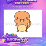 Free Smiling Charmander Free Holding Brush Pokemon Free SVG - Instant Download