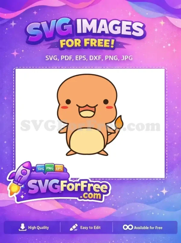 Free Smiling Charmander Free Holding Brush Pokemon Free SVG