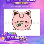 Free Pink Jigglypuff Green Pacifier Free Pokemon Cartoon Free SVG - Instant Download