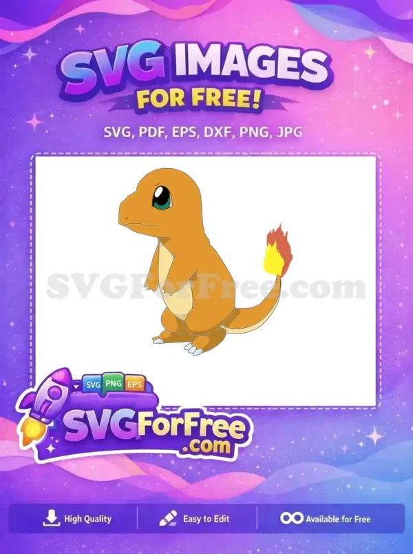 Free Orange Charmander Free Flame Tail Pokemon Free SVG