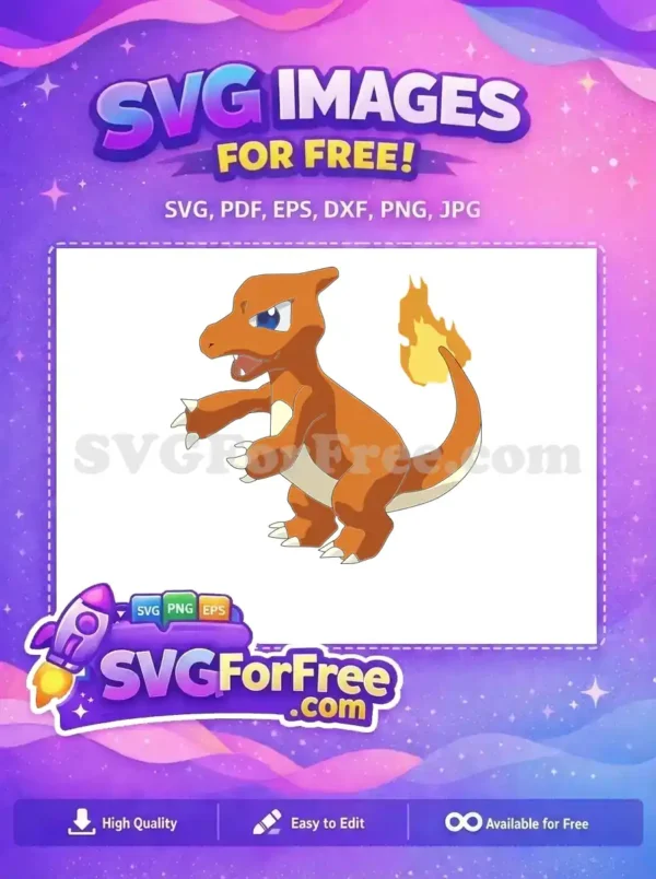 Free Orange Angry Charmeleon Free Flame Tail Pokemon Free SVG