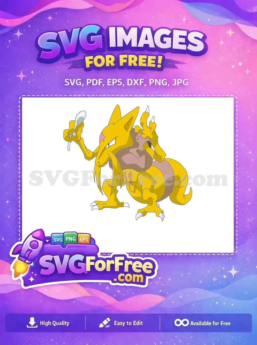 Free Yellow Alakazam Spoon Free Psychic Pokemon Free SVG