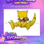 Free Yellow Abra Sitting Free Psychic Pokemon Free SVG - Instant Download