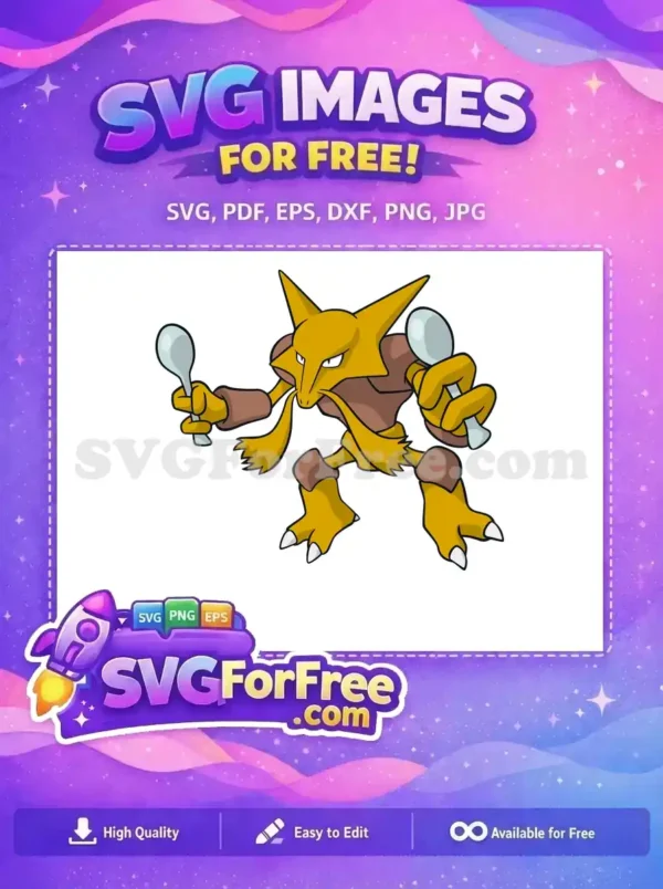 Free Spoon Wielding Free Psychic Pokemon Cartoon Free SVG