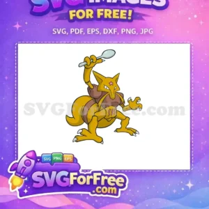 Free Angry Yellow Alakazam Free Spoon Wielding Pokemon Free SVG