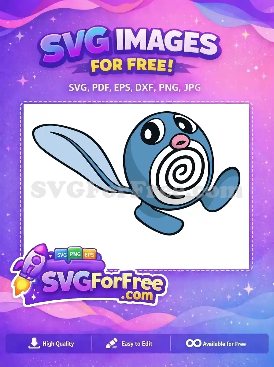 Free Blue Poliwag Free Smiling Face Pokemon Free SVG