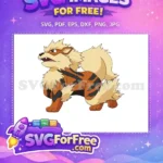 Free Arcanine Growlithe Evolution Free Pokemon Cartoon Design Free SVG - Instant Download