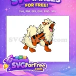 Free Roaring Arcanine Free Orange Stripes Pokemon Free SVG - Instant Download