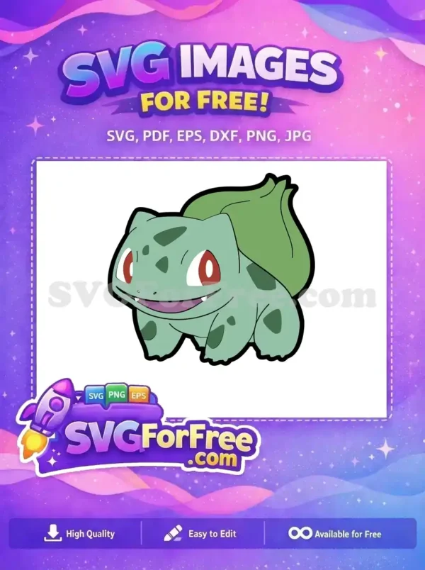 Free Happy Bulbasaur Free Red Eyes Pokemon Free SVG 2