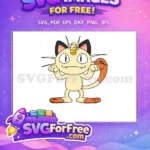 Free Upbeat Meowth Free Coin Pokemon Cartoon Free SVG - Instant Download