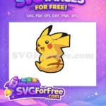 Free Happy Yellow Pikachu Free Red Cheeks Pokemon Cartoon Free SVG - Instant Download