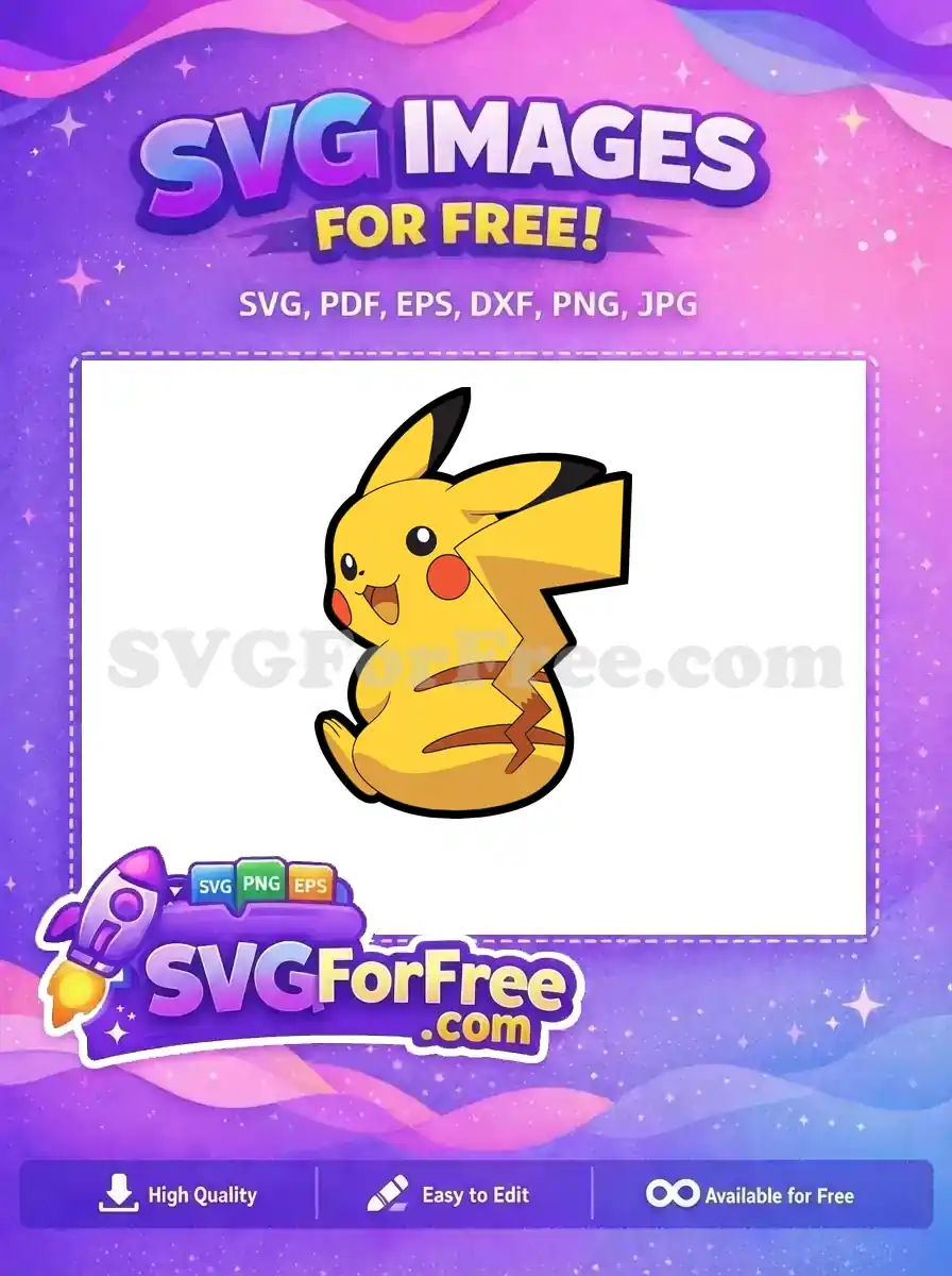 Free Happy Yellow Pikachu Free Red Cheeks Pokemon Cartoon Free SVG