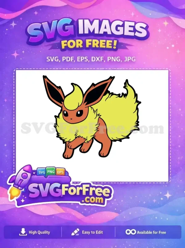 Free Orange Flareon Free Pokemon Cartoon Detailed Free SVG