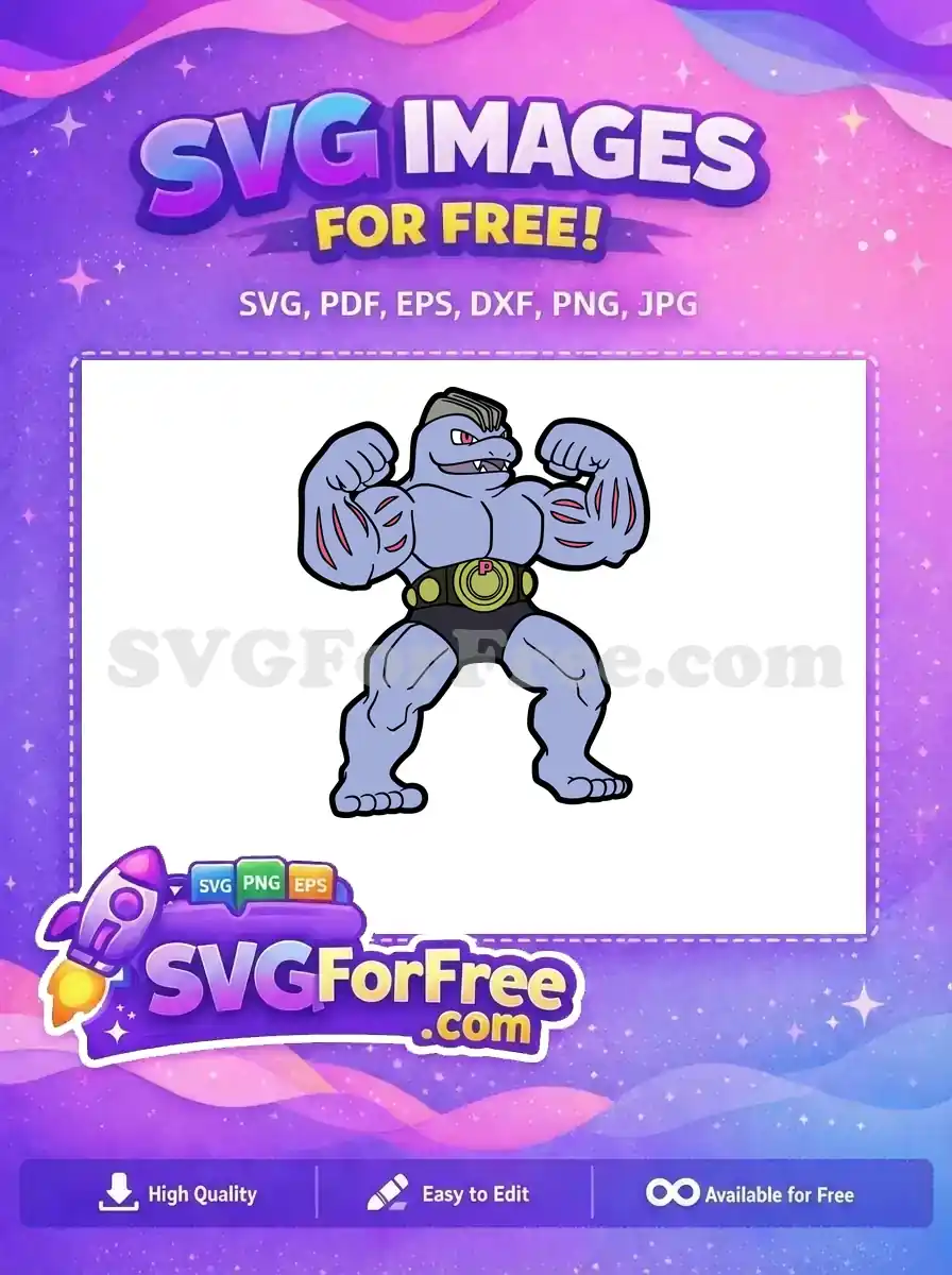 Free Buff Machoke Free Purple Skin Pokemon Free SVG