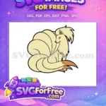 Free Nine Tailed Free Cream Pokemon Cartoon Free SVG - Instant Download