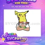 Free Smiling Pikachu Free Ash Ketchum Worried Pokemon Free SVG - Instant Download
