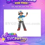 Free Smiling Ash Ketchum Free Arm Raised Pokemon Free SVG - Instant Download