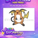 Free Smiling Raichu Free Lightning Bolt Pokemon Free SVG - Instant Download