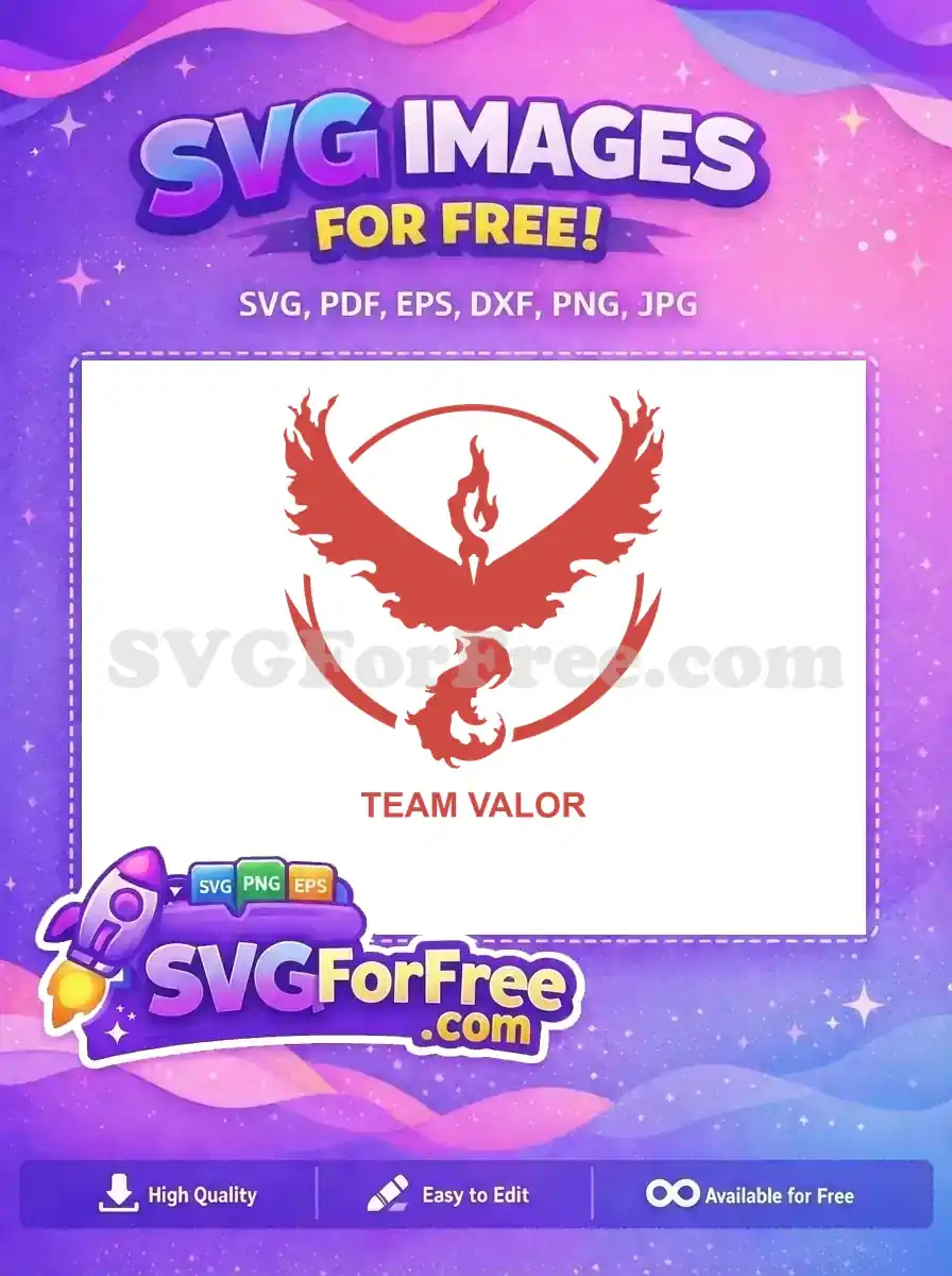 Free Fiery Moltres Free Pokemon Go Team Valor Free SVG