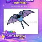 Free Flying Blue Zubat Free Purple Wings Cartoon Pokemon Free SVG - Instant Download