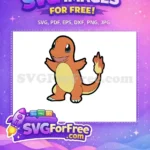 Free Happy Orange Charmander Free Flame Tail Pokemon Cartoon Free SVG - Instant Download