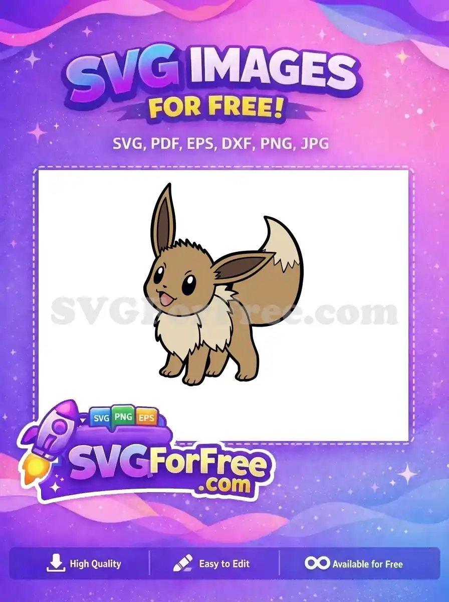 Free Happy Eevee Face Free Fluffy Tail Pokemon Free SVG
