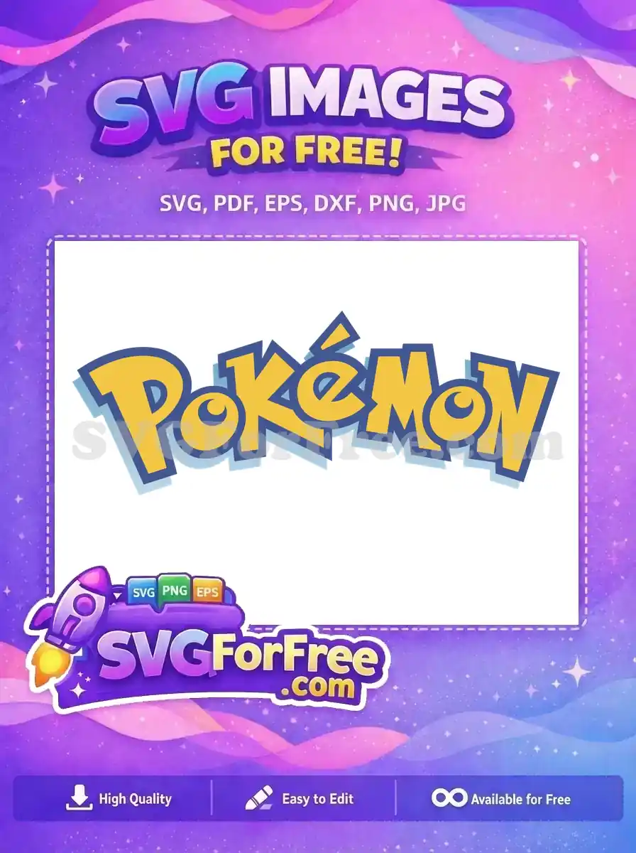 Free Yellow Blue Text Free Classic Logo Pokemon Cartoon Free SVG