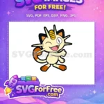 Free Winking Meowth Free Striped Head Yellow Pokemon Free SVG - Instant Download